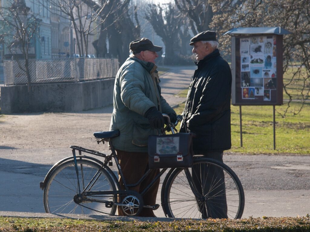 2 men talking